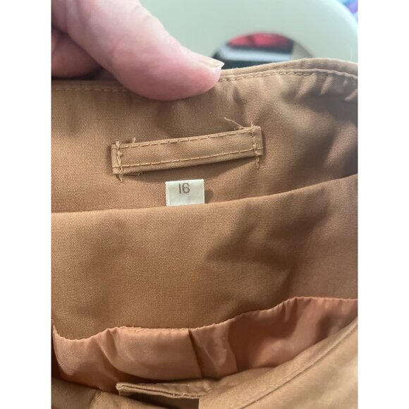 Sears The Fashion Place vintage caramel button front collars rain coat size 16 - Picture 4 of 9